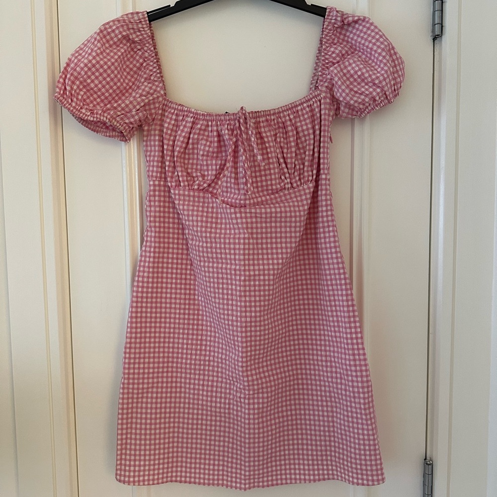 Gingham Pink Dress Zara